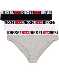 DIESEL - Three-pack Ribbed High-waisted Briefs - Lyst