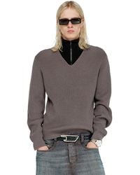 DIESEL - Half-Zip Sweater With Layered Neckline - Lyst