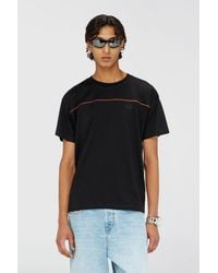 DIESEL - T-Shirt With Contrast Piping - Lyst