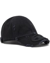 DIESEL - Cotton Twill Cap With Distressed Details - Lyst