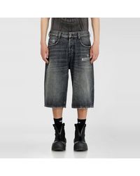 DIESEL - Denim Relaxed Shorts With Abrasions - Lyst