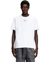 DIESEL - T-shirt With Metallic Oval D - Lyst