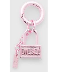 DIESEL - Metal Keyring Charm With Padlock Design - Lyst