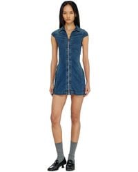 DIESEL - Denim Shirt Dress With Full Zip - Lyst