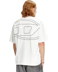 DIESEL - T-Shirt mit großer Oval D-Stickerei - Lyst