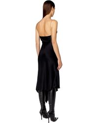DIESEL - Satin Slip Dress With Chain Straps - Lyst