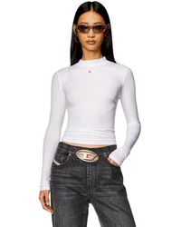 DIESEL - Ribbed Top With Mock Neck - Lyst