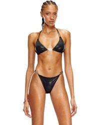 DIESEL - Bikini Top With Oval D Plaque - Lyst