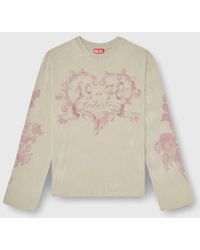 DIESEL - Cotton Long-Sleeve T-Shirt With Graphic Print - Lyst