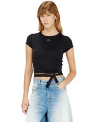 DIESEL - Ribbed T-Shirt With Wrap-Around Laces - Lyst