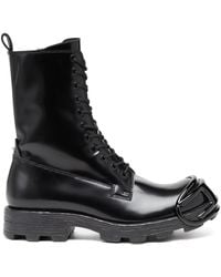 DIESEL - D-Hammer-Leather Boots With Oval D Toe Guard - Lyst