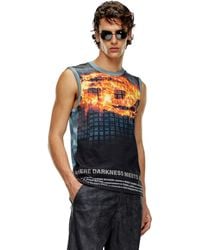 DIESEL - Tank Top With Burning Oval D Poster - Lyst