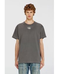 DIESEL - Light Cotton T-Shirt With Metallic Oval D Logo - Lyst