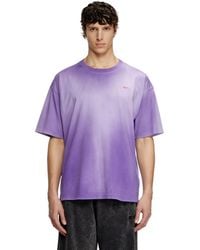 DIESEL - Camiseta Desteñida Con Bordado De Micro Logotipo - Lyst