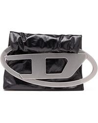 DIESEL - Big-d-clutch Bag In Crinkled Leather - Lyst