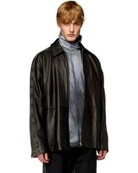 DIESEL - Hybrid Denim And Leather Jacket - Lyst
