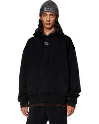 DIESEL - Oversized Hoodie With Metallic Logo - Lyst