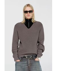 DIESEL - Half-Zip Sweater With Layered Neckline - Lyst