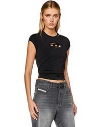 DIESEL - T-Shirt Mit Cutout-Logo - Lyst