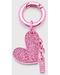 DIESEL - Metal Heart Charm With Rhinestones - Lyst