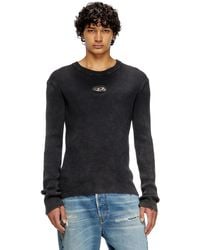 DIESEL - Distressed Jumper With Cut-Out Logo - Lyst