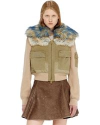 DIESEL - Bomber Jacket With Rib-Knit And Plush Trims - Lyst