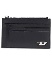 DIESEL - Leather Card Holder With Zip Pocket - Lyst