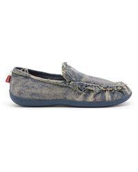 DIESEL - D-Shock-Distressed Denim Loafers - Lyst