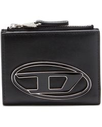 DIESEL - Small Leather Wallet With Logo Plaque - Lyst