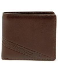 DIESEL - Bi-Fold Leather Wallet With Embossed Logo - Lyst