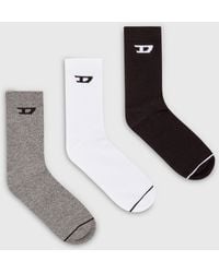 DIESEL - Three-Pack Ribbed Socks With D Logo - Lyst