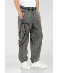 DIESEL - Organic Cotton Sweatpants With Oval D Patch - Lyst