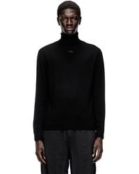 DIESEL - Pull à col roulé en laine avec logo ajouré - Lyst