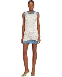 DIESEL - Layered Short Dress With Floral X-Ray Effect - Lyst