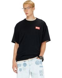 DIESEL - T-Shirt With Jacquard Logo Patch - Lyst