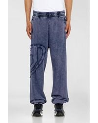 DIESEL - Organic Cotton Sweatpants With Oval D Patch - Lyst