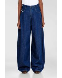 DIESEL - Relaxed Jeans High Waist 1987 D-Khelz, Dark, Button Fly - Lyst