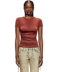 DIESEL - Jersey Top With Drawstring Sides - Lyst