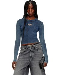 DIESEL - Rib-knit Top With Oval D - Lyst