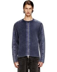 DIESEL - Zip-Up Cardigan With Contrast Panels - Lyst