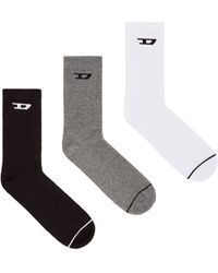 DIESEL - 3-pack Of Ribbed Socks With D Logo - Lyst