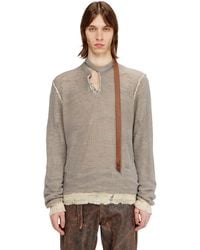 DIESEL - Distressed Jumper With Biker Neck Strap - Lyst