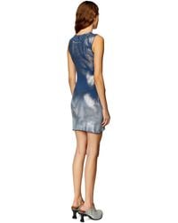 DIESEL - Short Knit Dress With Metallic Effects - Lyst