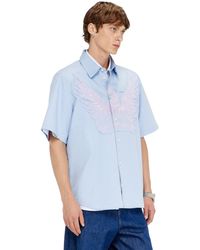DIESEL - Striped Poplin Shirt With Embroidered Patch - Lyst