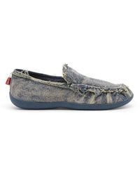 DIESEL - D-Shock-Distressed Denim Loafers - Lyst