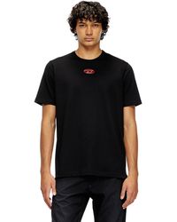 DIESEL - T-Shirt With Metallic Oval D - Lyst