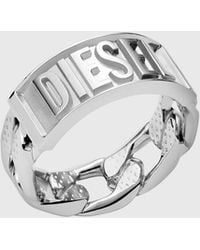 DIESEL - Stainless Steel Band Ring - Lyst