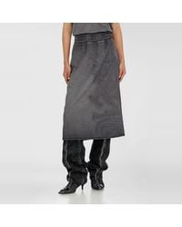 DIESEL - Fleece Midi Skirt With Dévoré Print - Lyst