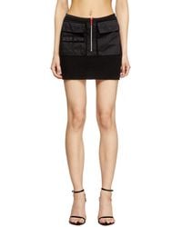 DIESEL - Ribbed Mini Skirt With Cargo Pockets - Lyst