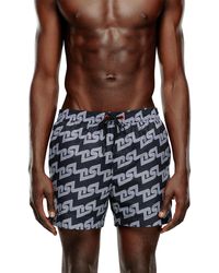 DIESEL - Mid-length Swim Shorts With Dsl Print - Lyst
